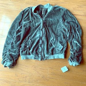 Velvet bomber jacket
